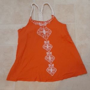 Orange braided halter top